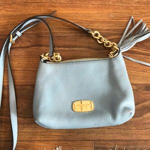 light blue Michael Kors mini purse